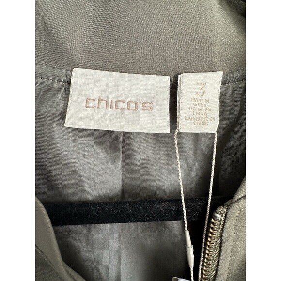 Chico's Embroidered Limited Bomber Jacket Size 3 XL Grape Leaf Sequins Full Zip - Picture 3 of 7